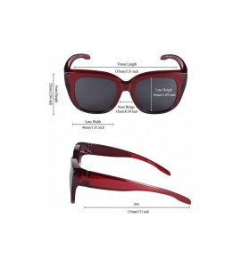 Cat Eye Polarized Oversized Cat Eye Fit over Sunglasses Wear Over Prescription Glasses for Women&Men - Red - CK18U784460 $33.27