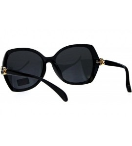 Butterfly Womens Jewel Rhinestone Hinge Butterfly Designer Sunglasses - Black Gold - CY18CX0T088 $19.49