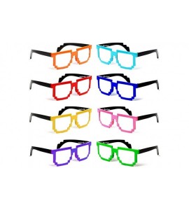 Square 8 Bit CPU Gamer Pixel Clear Lens Glasses - Lot of 24 - CG1200HZPJZ $57.40