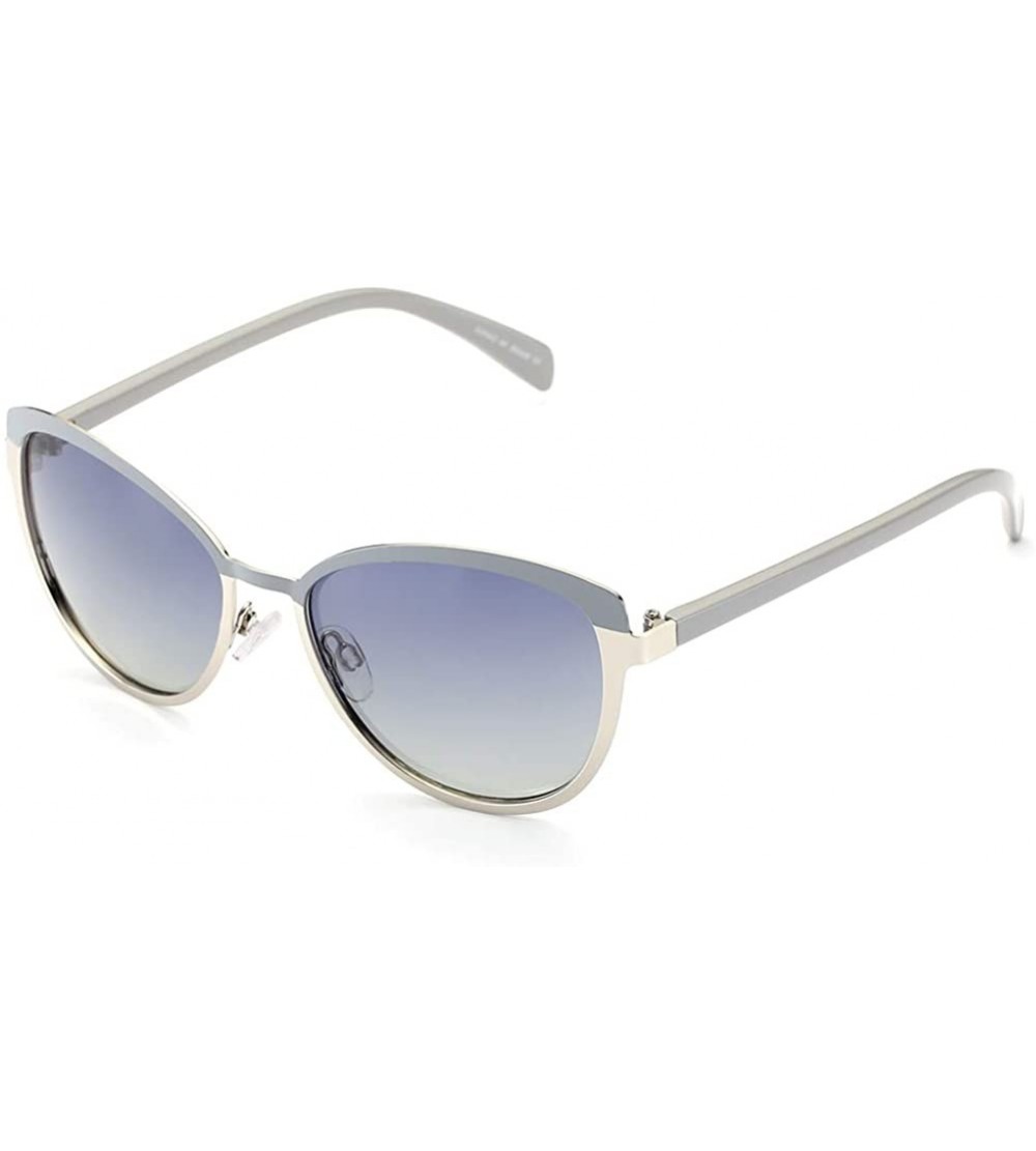 Square Cateye Sunglasses for Women Polarized UV Protection Retro Fashion Designer Metal Sun Glasses - Grey - C418TD98ING $18.24