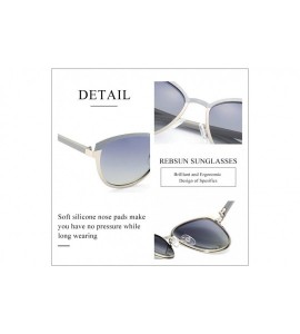 Square Cateye Sunglasses for Women Polarized UV Protection Retro Fashion Designer Metal Sun Glasses - Grey - C418TD98ING $18.24