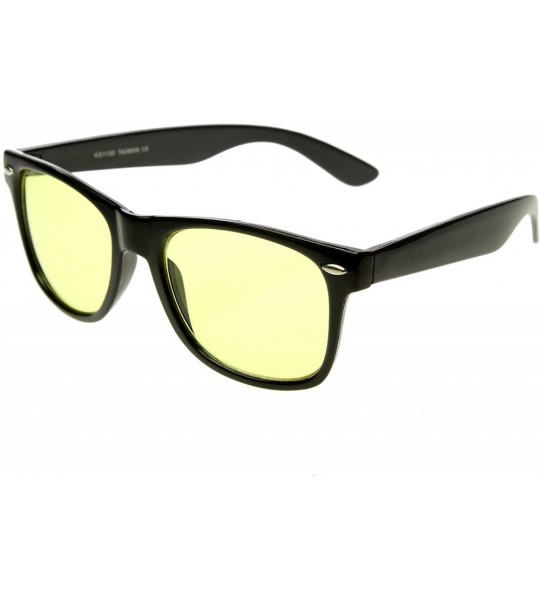 Wayfarer Rare Color Tinted Lens Classic Horn Rimmed Sunglasses (Yellow) - CB11DV2ZGOV $19.79