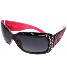 Wayfarer Wayfarer Rhinestone Sunglasses For Women Western UV 400 Protection Shades With Bling - Pink-tooled - CB19CDSRCM5 $44.38