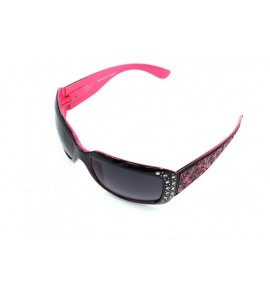 Wayfarer Wayfarer Rhinestone Sunglasses For Women Western UV 400 Protection Shades With Bling - Pink-tooled - CB19CDSRCM5 $44.38