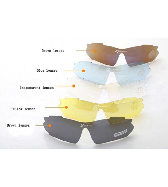 Sport Polarized Sunglasses Interchangeable Cycling Baseball - White - CF184KC045L $54.40