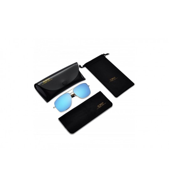 Rectangular Sunglasses for Men Polarized Driving sunglasses Fashion Vintage Wayfarer Sun Glasses - C5 - CB18E70QXSN $19.51