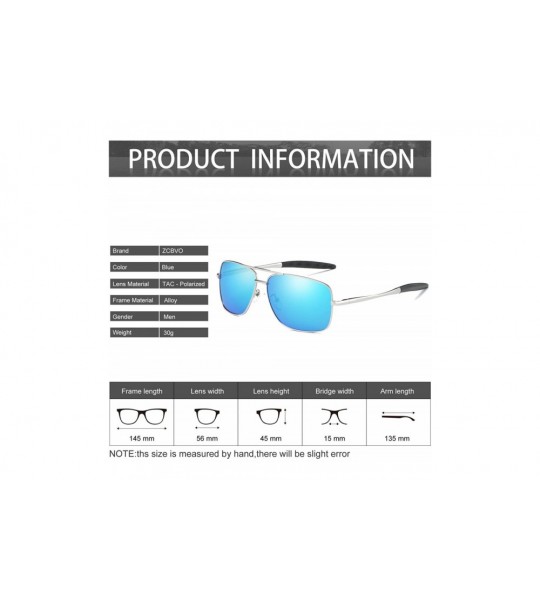 Rectangular Sunglasses for Men Polarized Driving sunglasses Fashion Vintage Wayfarer Sun Glasses - C5 - CB18E70QXSN $19.51