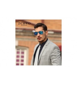 Rectangular Sunglasses for Men Polarized Driving sunglasses Fashion Vintage Wayfarer Sun Glasses - C5 - CB18E70QXSN $19.51