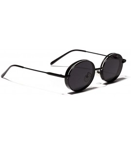 Round 2019 fashion popular hip hop round thick frame unisex sunglasses - Black - CV18L3W6OTK $24.85