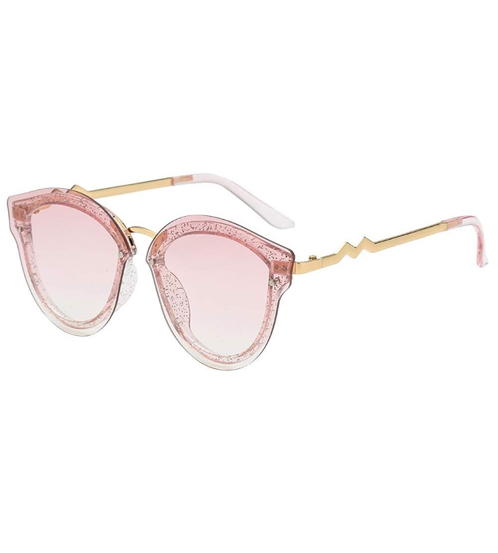 Cat Eye Fashion Irregular Oversized Sunglasses - B - CS18Q6NMYYS $18.79