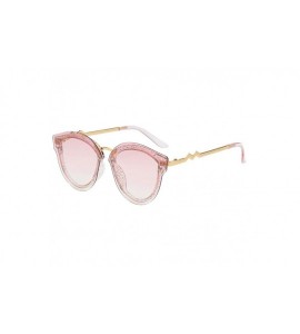 Cat Eye Fashion Irregular Oversized Sunglasses - B - CS18Q6NMYYS $18.79