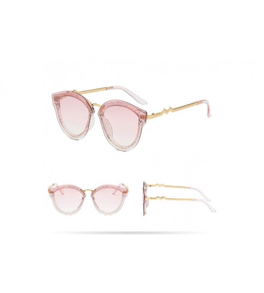 Cat Eye Fashion Irregular Oversized Sunglasses - B - CS18Q6NMYYS $18.79