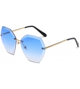 Goggle Sunglasses Oversized Rimless Goggles Gradient - D - CE18QXGSNMD $15.50