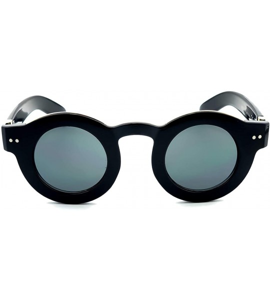 Round Sunglasses - style MOSCOT mod. MAJESTIC - man woman ROUND vintage glamour FRAME THICK unisex - Black - CG18Z4XCXW5 $53.72