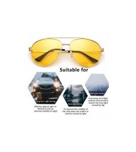 Aviator Aviator Night-Driving Anti-Glare Glasses - HD Night-Vision Polarized Yellow Glasses for Driving/Rainy/Cloudy - CP18Z7...