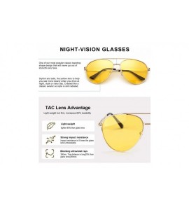 Aviator Aviator Night-Driving Anti-Glare Glasses - HD Night-Vision Polarized Yellow Glasses for Driving/Rainy/Cloudy - CP18Z7...