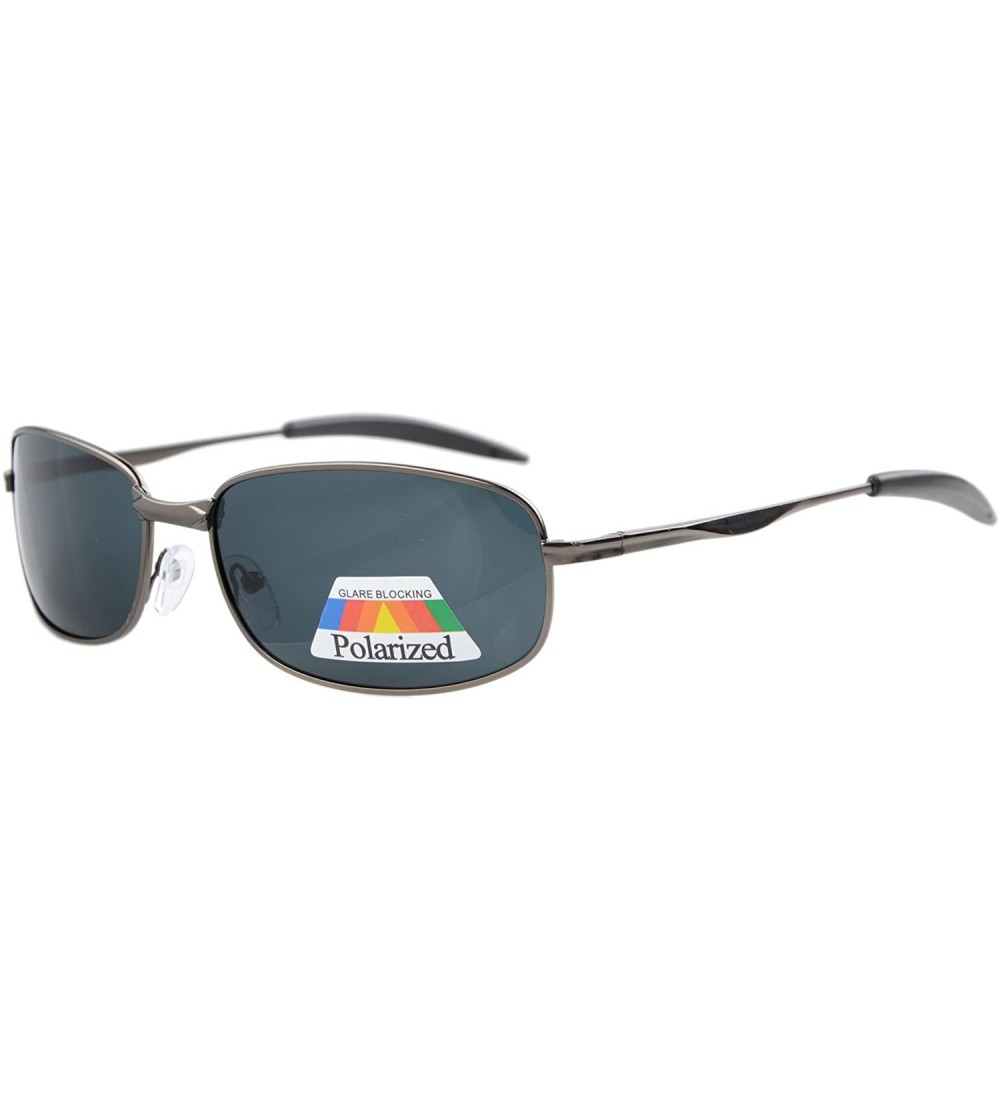 Wrap Metal Frame Fishing Golf Cycling Flying Outdoor Polarized Sunglasses - Polarized Gunmetal Frame/Grey Lens - CD1880R5A5Z ...