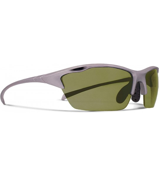 Sport Alpha Sliver Tennis Sunglasses with ZEISS P310 Green Tri-flection Lenses - CD18KN5W3S9 $32.40