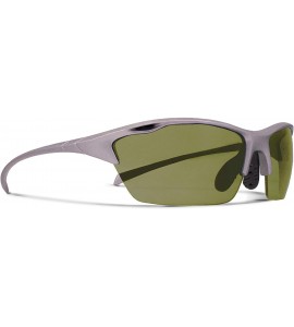 Sport Alpha Sliver Tennis Sunglasses with ZEISS P310 Green Tri-flection Lenses - CD18KN5W3S9 $32.40