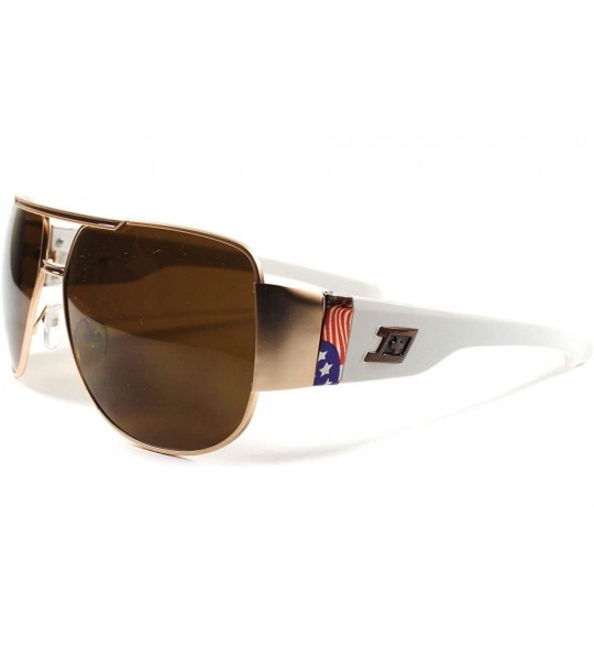 Square Classic Elegant Slick Oversized Mens Womens Swag Square Sunglasses - Gold / White - CX18XD59LMH $18.28