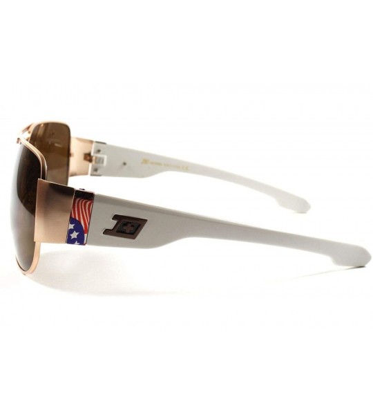 Square Classic Elegant Slick Oversized Mens Womens Swag Square Sunglasses - Gold / White - CX18XD59LMH $18.28