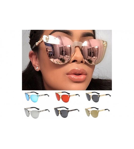 Semi-rimless Fashion Polarized Sunglasses For Women - REYO Unisex Frame Shades Acetate Frame UV Glasses Sunglasses - G - CU18...