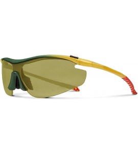 Sport Zeta Yellow Tennis Sunglasses with ZEISS P310 Green Tri-flection Lenses - CZ18KMW8X2G $34.13