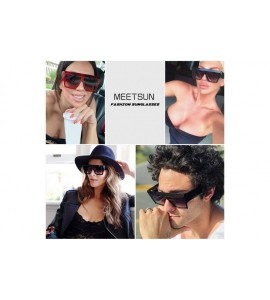 Sport Oversized Flat Top Sunglasses for Women Men Square Designer Fashion Shades - Brown Frame + Grey Gradient Lens - CH18K3H...