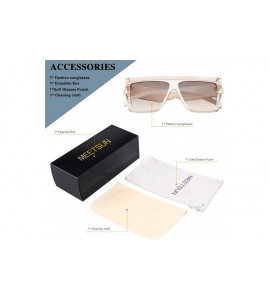 Sport Oversized Flat Top Sunglasses for Women Men Square Designer Fashion Shades - Brown Frame + Grey Gradient Lens - CH18K3H...