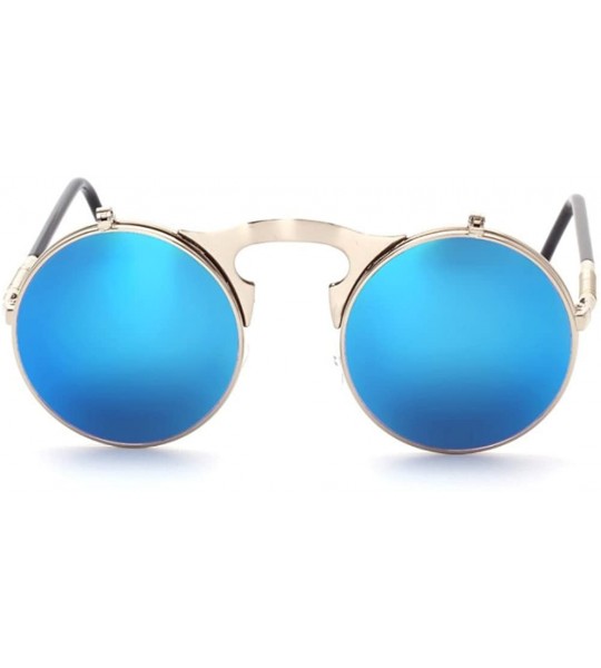 Round Vintage punk Round Metal Sunglass Mens Womens - C4 - CK18D9DN7ZE $18.35