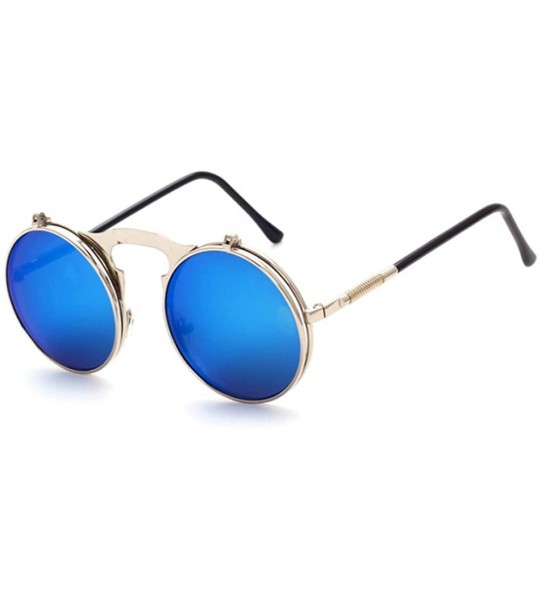 Round Vintage punk Round Metal Sunglass Mens Womens - C4 - CK18D9DN7ZE $18.35