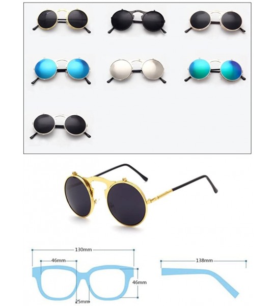 Round Vintage punk Round Metal Sunglass Mens Womens - C4 - CK18D9DN7ZE $18.35