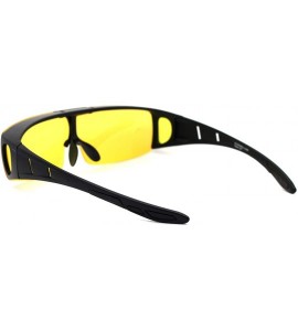 Shield Polarized Mens Flip Up Shield Night Driving Lens Fit Over Sunglasses - Matte Black Yellow - C5193YMML8E $26.34