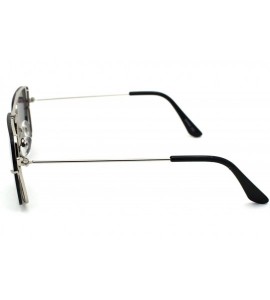 Rectangular Mens Rectangular Exposed Mirror Lens Rimless Fashion Sunglasses - Silver Silver Mirror - CE190RY9Q6Y $23.38