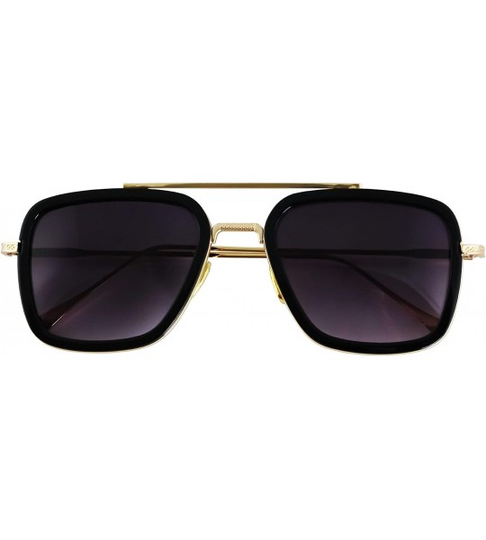 Aviator Retro Aviator Sunglasses Square Metal Frame for Men Women Spider Man Sunglasses - Gold - CL18WC5QS65 $19.94