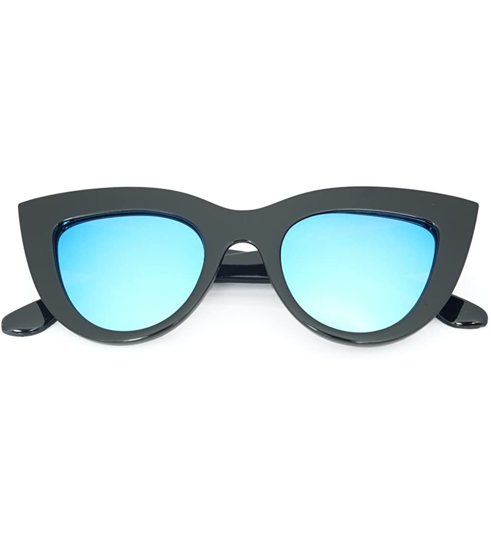 Cat Eye The Jane Retro 90's Cat Eye Sunglasses - Black / Blue - CO18ELG58YD $23.59