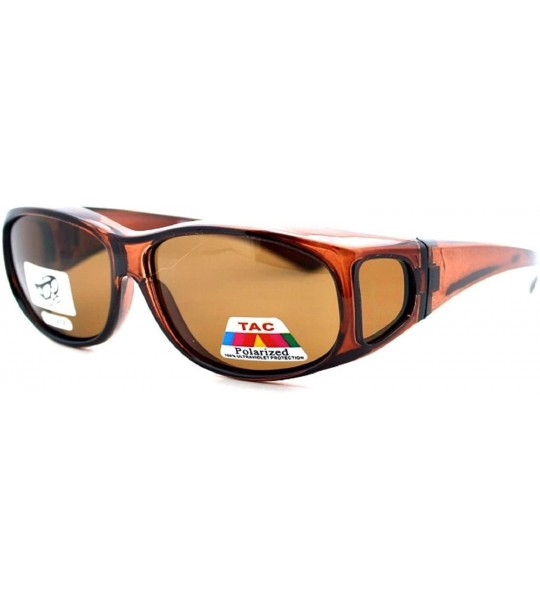 Shield 2 Extra Small Polarized Fit Over Sunglasses Wear Over Eyeglasses - Brown / Blue - CF12LMD5RAH $42.60