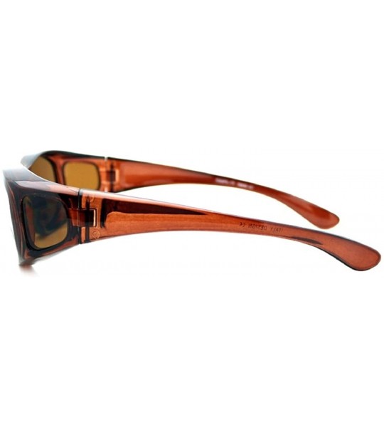 Shield 2 Extra Small Polarized Fit Over Sunglasses Wear Over Eyeglasses - Brown / Blue - CF12LMD5RAH $42.60