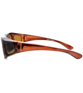 Shield 2 Extra Small Polarized Fit Over Sunglasses Wear Over Eyeglasses - Brown / Blue - CF12LMD5RAH $42.60