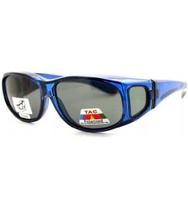 Shield 2 Extra Small Polarized Fit Over Sunglasses Wear Over Eyeglasses - Brown / Blue - CF12LMD5RAH $42.60