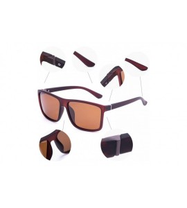 Square Men's Sports Polarized Sunglasses Square Frame Glasses - Brown Lens/Brown Frame - C8186C5MNHY $22.85