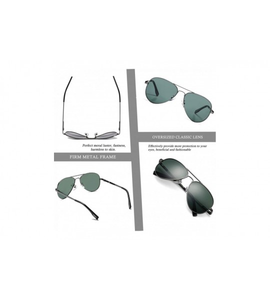 Round Polarized Aviator Sunglasses for Men Women- Lightweight Metal Frame Sun Glasses UV400 Protection - CF1993W5C8U $26.22