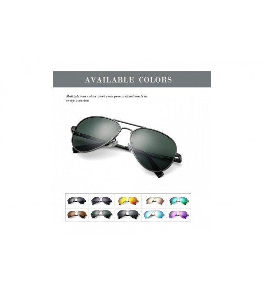 Round Polarized Aviator Sunglasses for Men Women- Lightweight Metal Frame Sun Glasses UV400 Protection - CF1993W5C8U $26.22