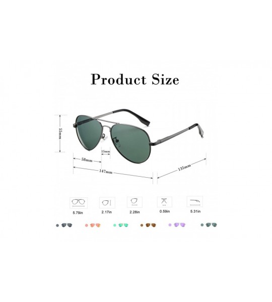 Round Polarized Aviator Sunglasses for Men Women- Lightweight Metal Frame Sun Glasses UV400 Protection - CF1993W5C8U $26.22