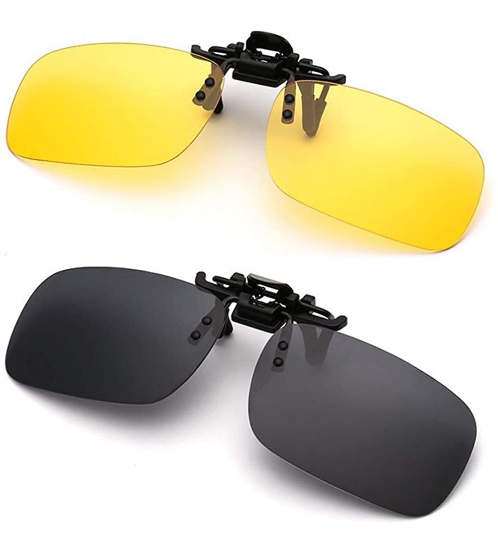Round Polarized Clip-on Sunglasses Anti-Glare Driving Glasses for Prescription Glasses - Black ＆ Driving Glasses - C018QG4OUU...