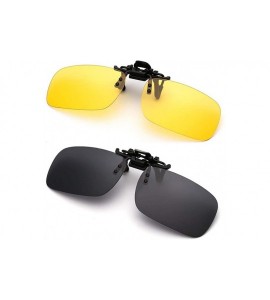 Round Polarized Clip-on Sunglasses Anti-Glare Driving Glasses for Prescription Glasses - Black ＆ Driving Glasses - C018QG4OUU...