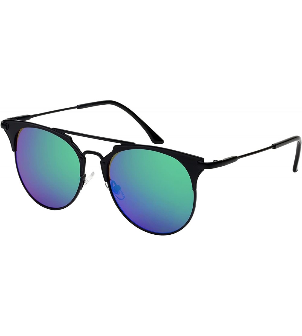 Aviator Pantos Shape Flat Lens Sunglasses 23059-FLREV - Matte Black - CX12JEACD39 $19.03
