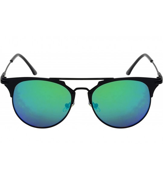 Aviator Pantos Shape Flat Lens Sunglasses 23059-FLREV - Matte Black - CX12JEACD39 $19.03