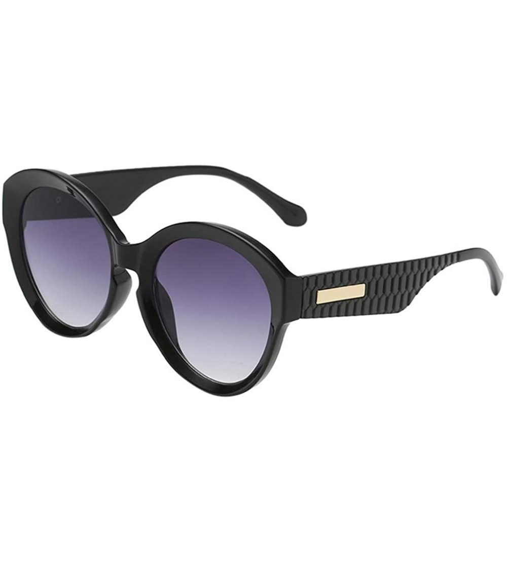 Oval Fashion Man Women Irregular Shape Sunglasses Glasses Vintage Retro Style Plastic Sunglasses - Black&purple - CJ18UKWUWKI...