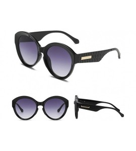 Oval Fashion Man Women Irregular Shape Sunglasses Glasses Vintage Retro Style Plastic Sunglasses - Black&purple - CJ18UKWUWKI...